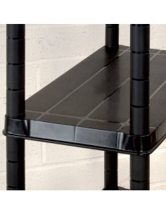 Scaffale a 4 Ripiani Nero 183x30,5x130 cm in Plastica