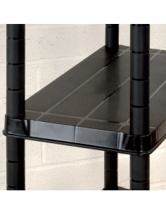 Scaffale a 4 Ripiani Nero 244x30,5x130 cm in Plastica
