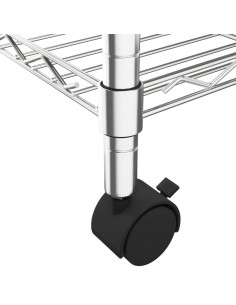 Scaffale a 5 Livelli con Ruote 75x35x155 cm Cromato 250 kg