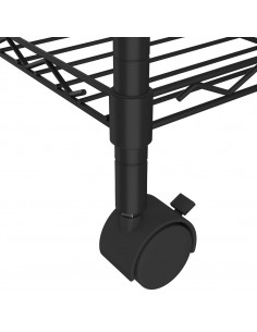 Scaffale a 5 Livelli con Ruote 75x35x155 cm Nero 250 kg