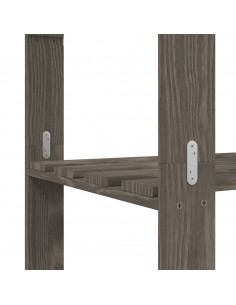 Scaffale a 5 Livelli Grigio 170x38x170 cm in Legno di Pino