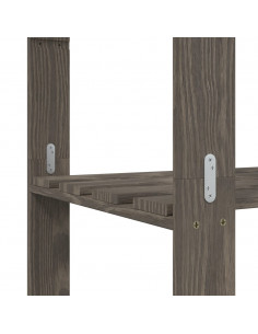 Scaffale a 5 Livelli Grigio 80x38x170 cm in Legno di Pino