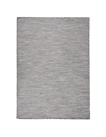 Tappeto da Esterni a Tessitura Piatta 200x280 cm Marrone e Blu
