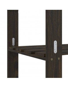 Scaffale a 5 Livelli Nero 80x38x170 cm in Legno di Pino