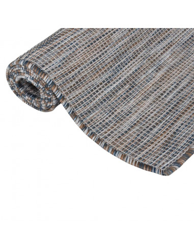 Tappeto da Esterni a Tessitura Piatta 200x280 cm Marrone e Blu