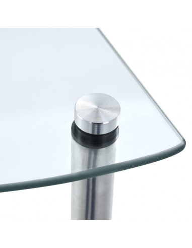 Scaffale a 5 Livelli Trasparente 30x30x130cm in Vetro Temperato