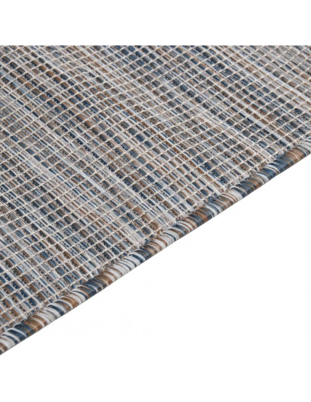 Tappeto da Esterni a Tessitura Piatta 200x280 cm Marrone e Blu