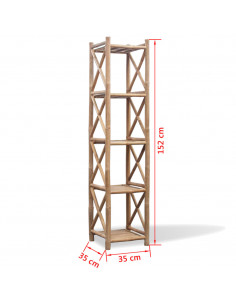 Scaffale a 5 Piani in Legno di Bambù