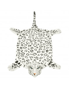 Tappeto di Peluche a Forma di Leopardo 139 cm Bianco 2