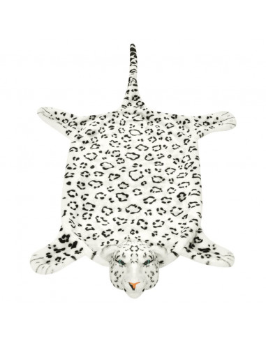Tappeto di Peluche a Forma di Leopardo 139 cm Bianco