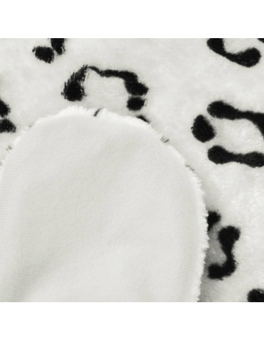 Tappeto di Peluche a Forma di Leopardo 139 cm Bianco