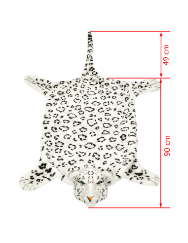 Tappeto di Peluche a Forma di Leopardo 139 cm Bianco