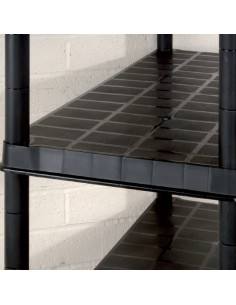 Scaffale a 5 Ripiani Nero 255x40x185 cm in Plastica