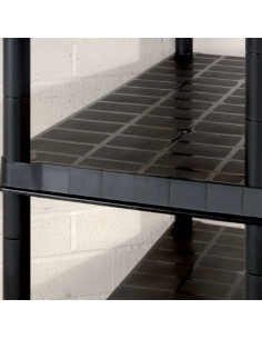 Scaffale a 5 Ripiani Nero 274,5x45,7x185 cm in Plastica
