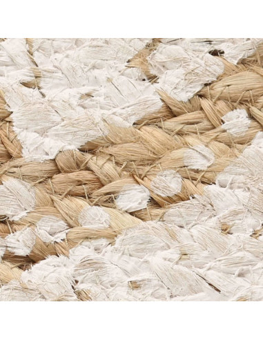 Tappeto in Juta Intrecciata con Stampa 180 cm Rotondo