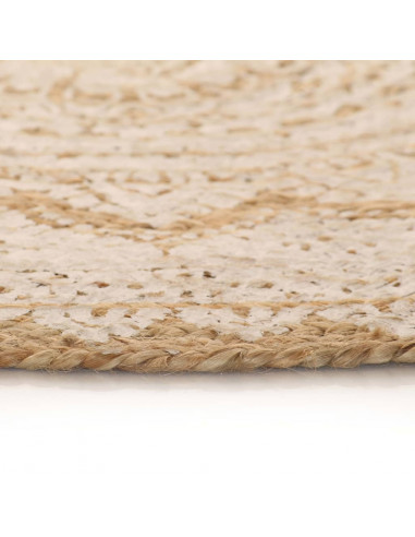 Tappeto in Juta Intrecciata con Stampa 180 cm Rotondo