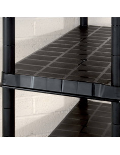 Scaffale a 5 Ripiani Nero 91,5x45,7x185 cm in Plastica