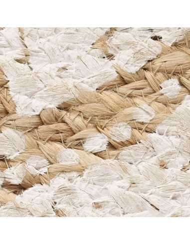 Tappeto in Juta Intrecciata con Stampa 210 cm Rotondo