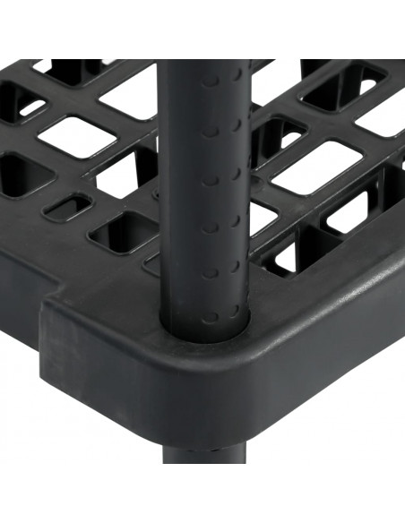 Scaffale a 5 Ripiani Nero 93,5x45,5x194,5 cm in PP