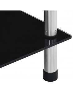 Scaffale a 6 Livelli Nero 40x40x160 cm in Vetro Temperato 2