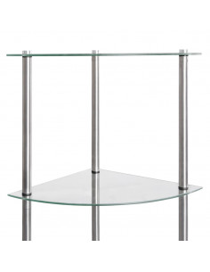 Scaffale a 6 Livelli Trasparente 30x30x160 cm Vetro Temperato 2