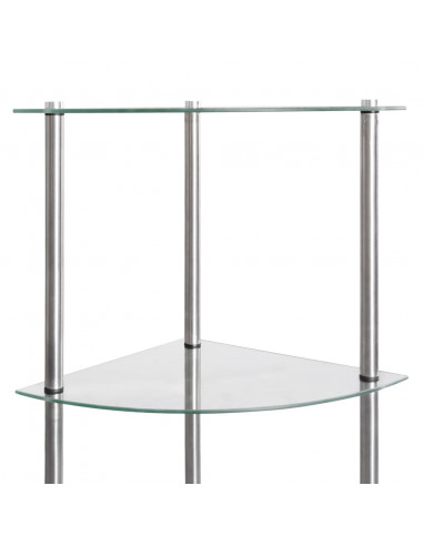 Scaffale a 6 Livelli Trasparente 30x30x160 cm Vetro Temperato