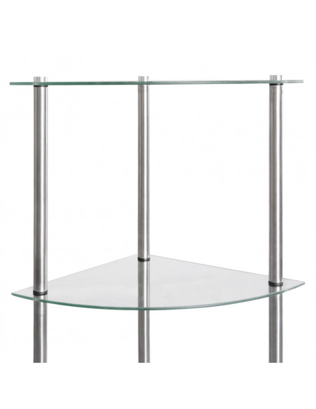 Scaffale a 6 Livelli Trasparente 30x30x160 cm Vetro Temperato