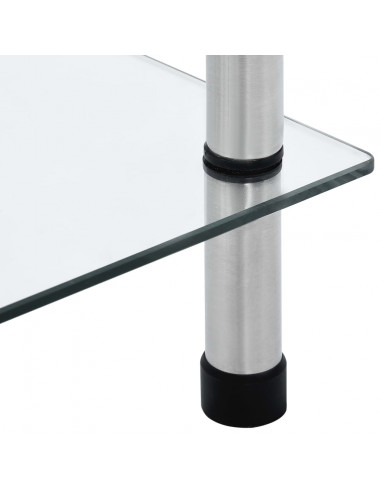 Scaffale a 6 Livelli Trasparente 40x40x160cm in Vetro Temperato