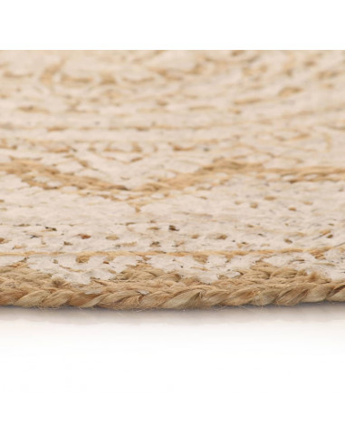 Tappeto in Juta Intrecciata con Stampa 240 cm Rotondo