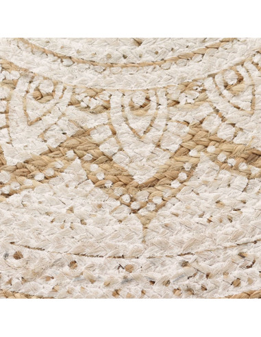 Tappeto in Juta Intrecciata con Stampa 240 cm Rotondo