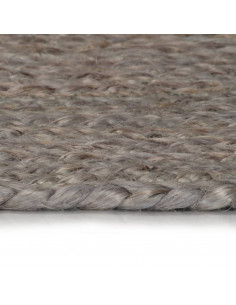 Tappeto Lavorato a Mano in Juta Rotondo 180 cm Grigio 2
