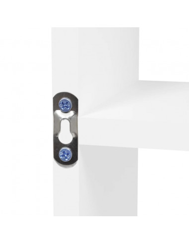 Scaffale a Muro 8 Scomparti Bianco Lucido