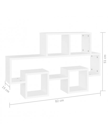 Scaffale a Muro Auto Bianco 82x15x51 cm Legno Multistrato