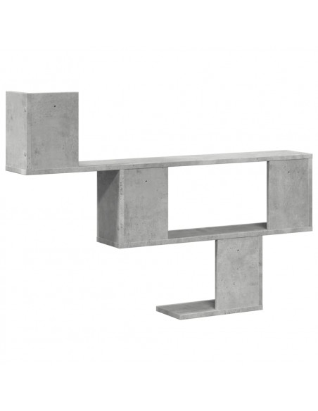 Scaffale a Muro Grigio Cemento 100x15x70 cm in Truciolato