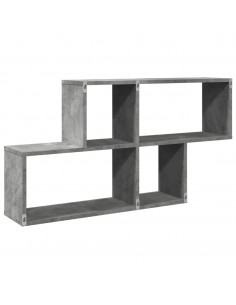 Scaffale a Muro Grigio Cemento 100x20x53 cm Legno Multistrato 2