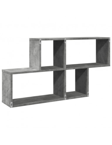 Scaffale a Muro Grigio Cemento 100x20x53 cm Legno Multistrato