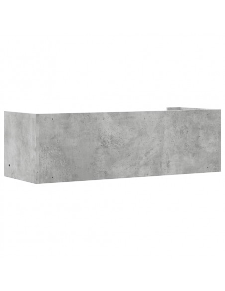 Scaffale a Muro Grigio Cemento 100x35x30,5 cm Legno Multistrato