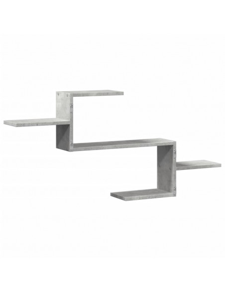 Scaffale a Muro Grigio Cemento 104x15x49 cm in Truciolato