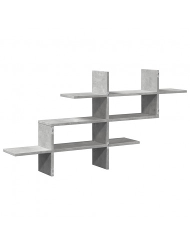 Scaffale a Muro Grigio Cemento 124,5x18x60,5 cm in Truciolato