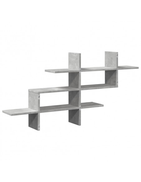Scaffale a Muro Grigio Cemento 124,5x18x60,5 cm in Truciolato