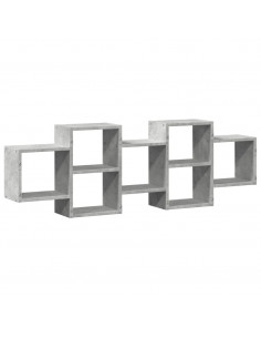 Scaffale a Muro Grigio Cemento 129x18x42 cm in Truciolato