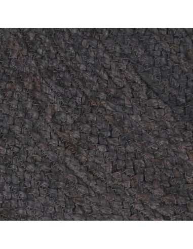 Tappeto Lavorato a Mano in Juta Rotondo 180 cm Grigio Scuro