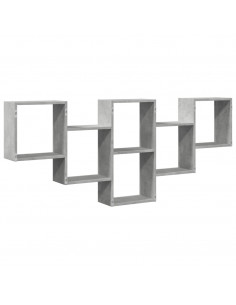 Scaffale a Muro Grigio Cemento 159x18x66 cm in Truciolato