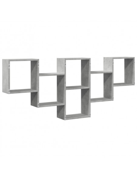 Scaffale a Muro Grigio Cemento 159x18x66 cm in Truciolato