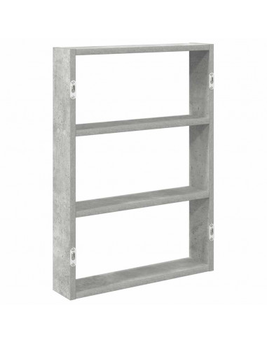 Scaffale a Muro Grigio Cemento 43x9x60 cm in Truciolato