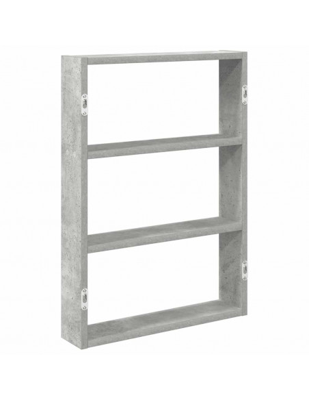 Scaffale a Muro Grigio Cemento 43x9x60 cm in Truciolato