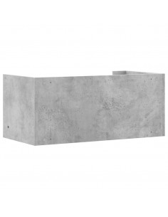 Scaffale a Muro Grigio Cemento 70,5x35x30,5cm Legno Multistrato 2