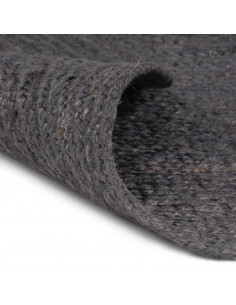 Tappeto Lavorato a Mano in Juta Rotondo 210 cm Grigio Scuro 2
