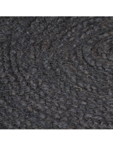 Tappeto Lavorato a Mano in Juta Rotondo 210 cm Grigio Scuro