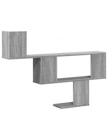 Scaffale a Muro Grigio Sonoma 100x15x70 cm in Truciolato